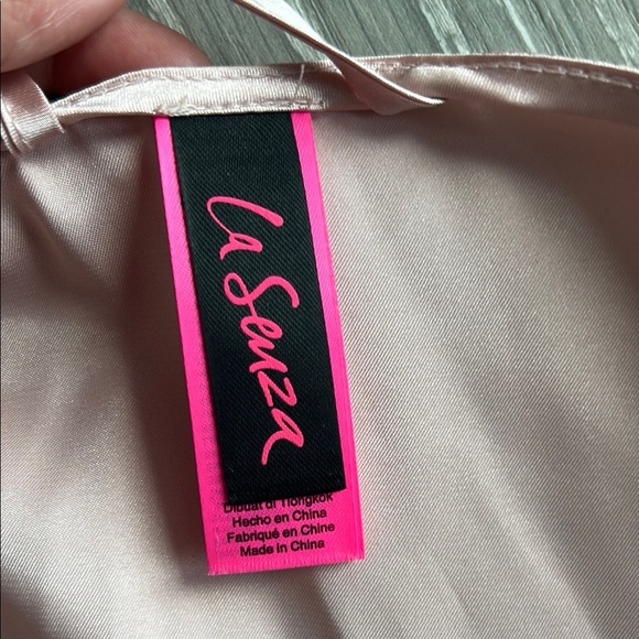 Satin Pink Lace Trim Dressing Gown - Picture 2 of 7